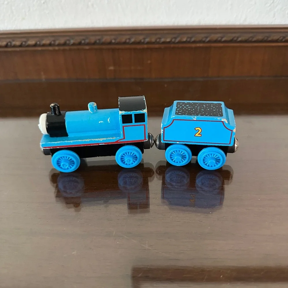 Thomas Wooden Railway Edward the Blue Engine No 2 Train and Tender 1994 Vintage